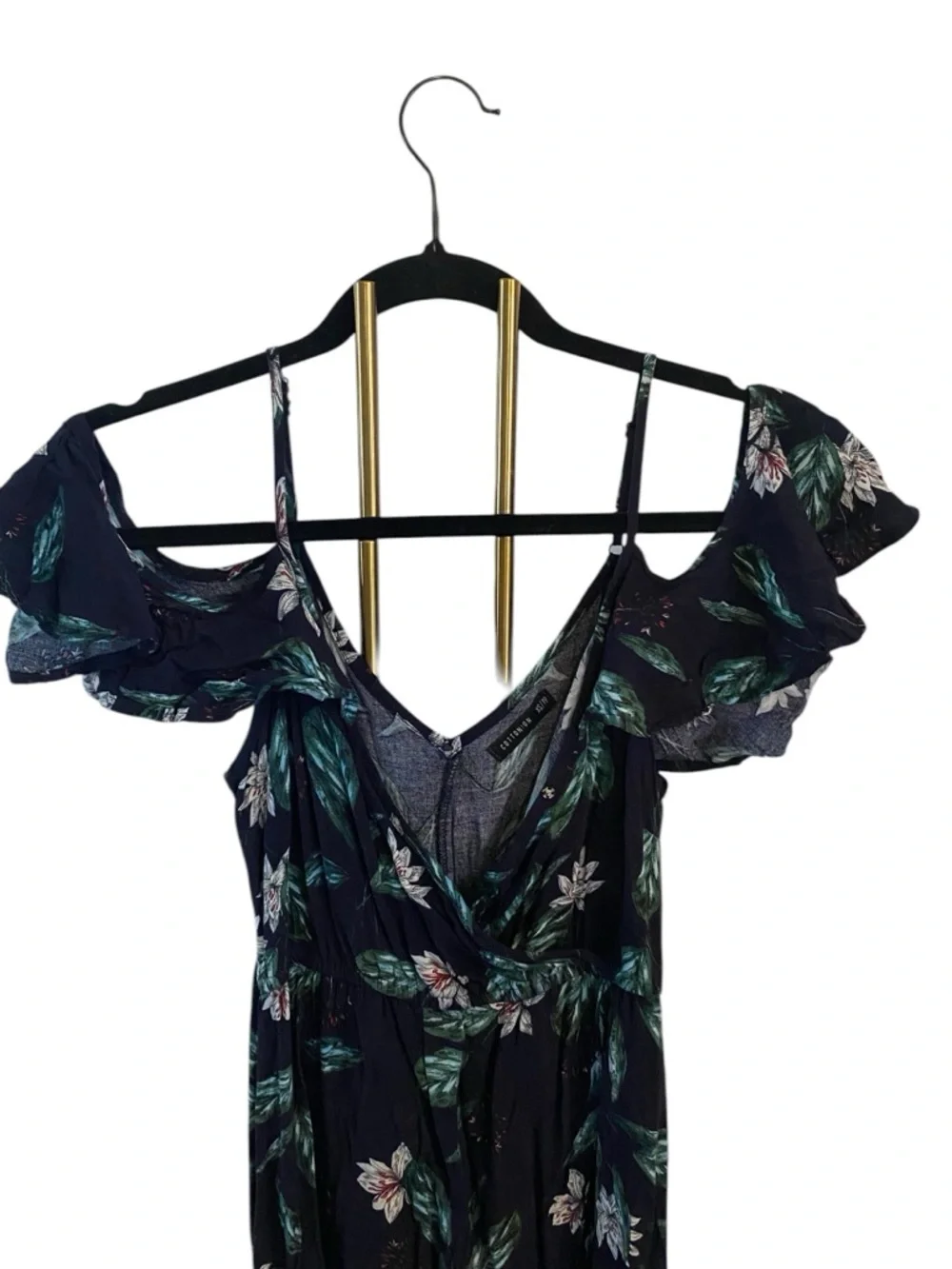 Cotton On Off-Shoulder Flutter Sleeve Floral peekaboo Front Dress Island Resort - Picture 8 of 10